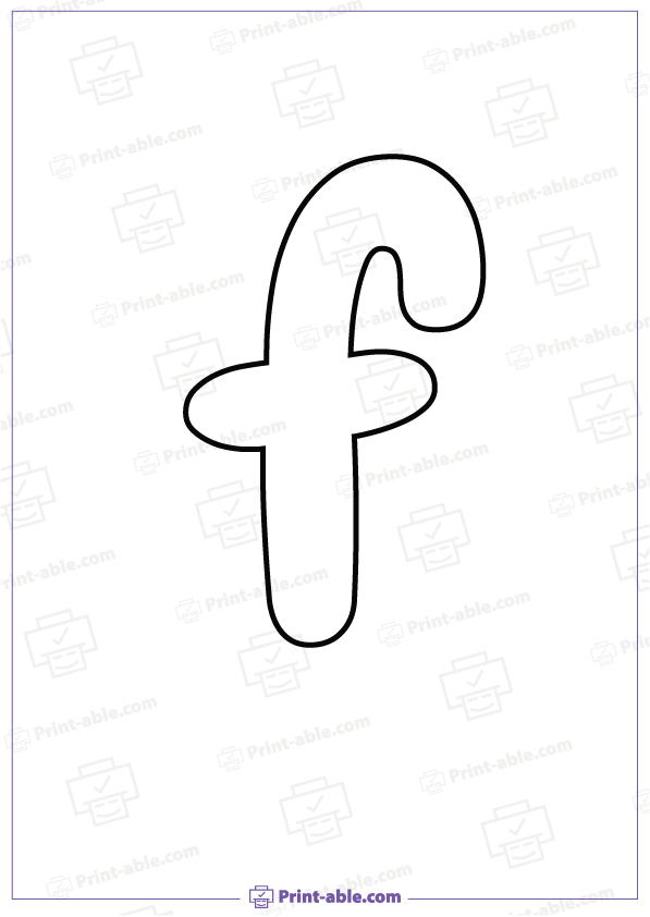 Bubble Letter F Printable Free Download