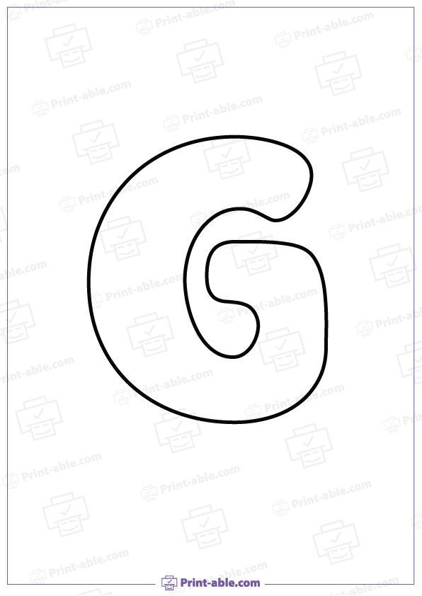 Bubble Letter G Printable