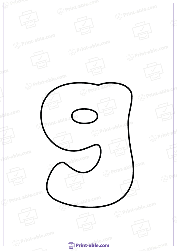 Bubble Letter G Printable