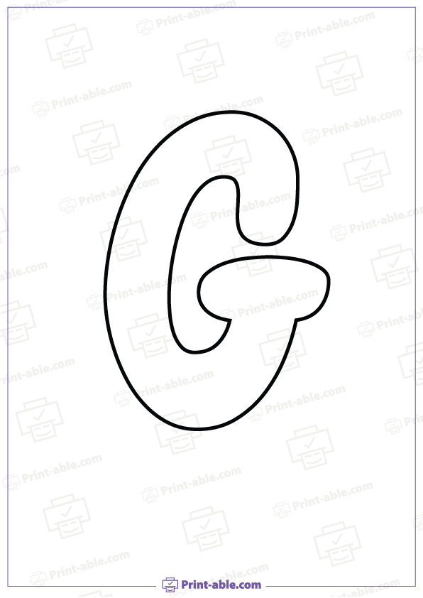 Bubble Letter G Printable