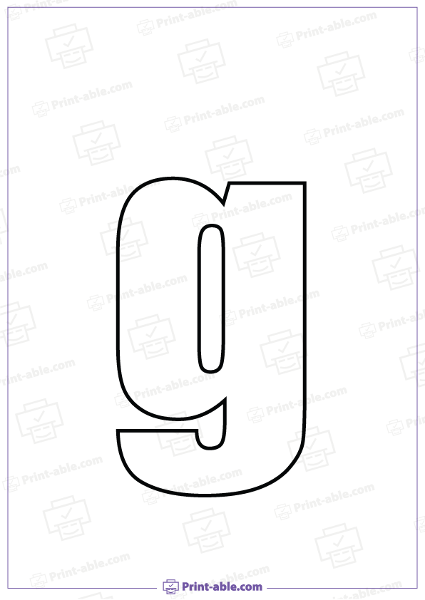 Bubble Letter G Printable