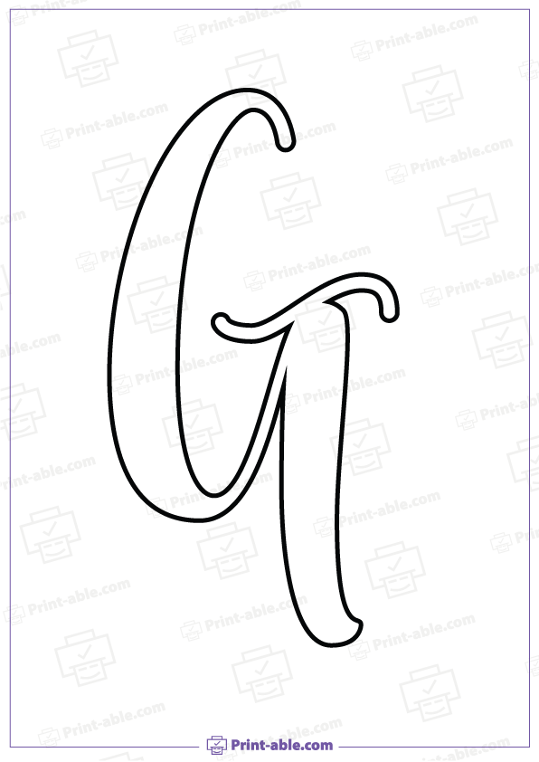 Bubble Letter G Printable