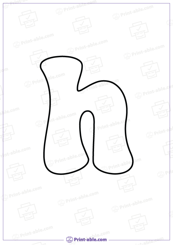 Bubble Letter H Printable