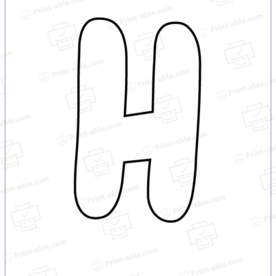 bubble letter H free download
