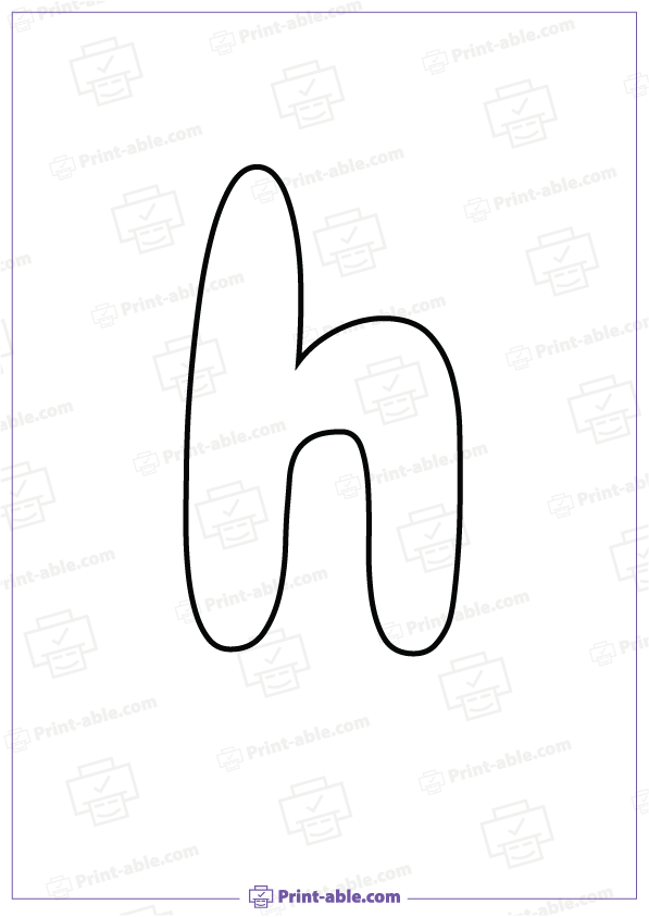 Bubble Letter H Printable