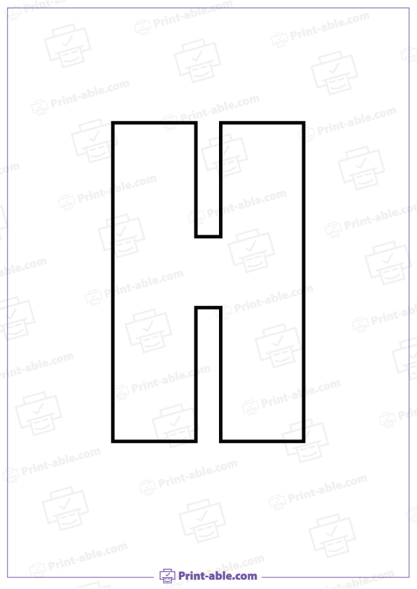 Bubble Letter H Printable
