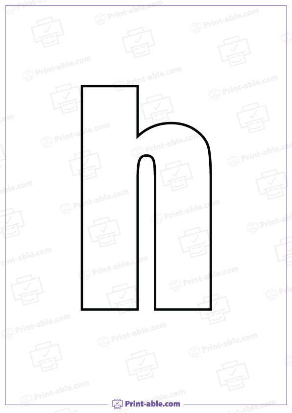 Bubble Letter H Printable