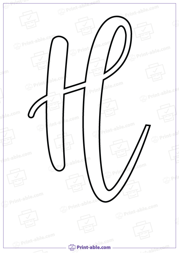 Bubble Letter H Printable