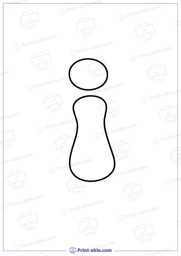 Bubble Letter I Printable