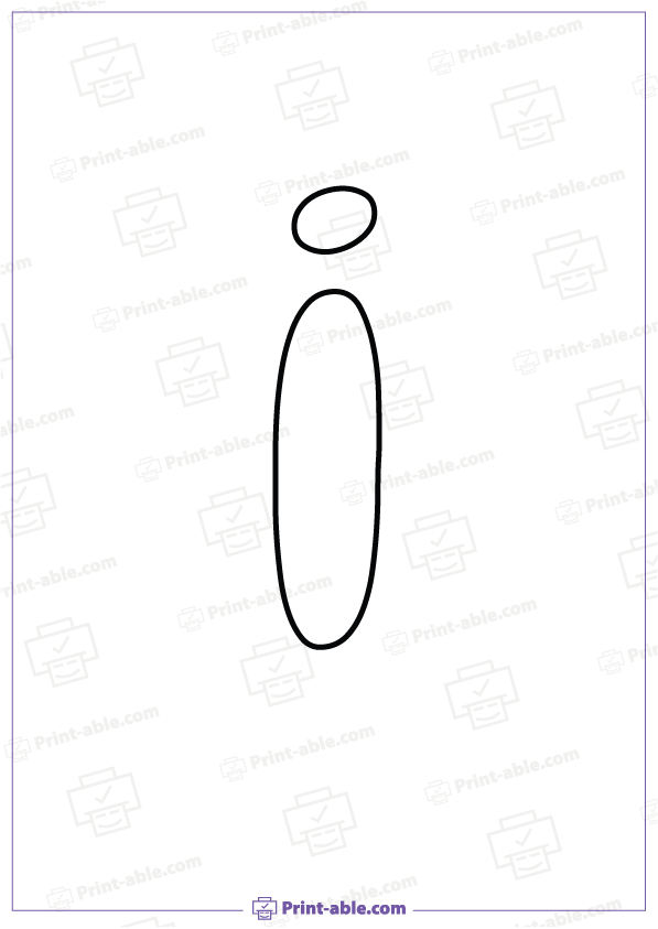 Bubble Letter I Printable