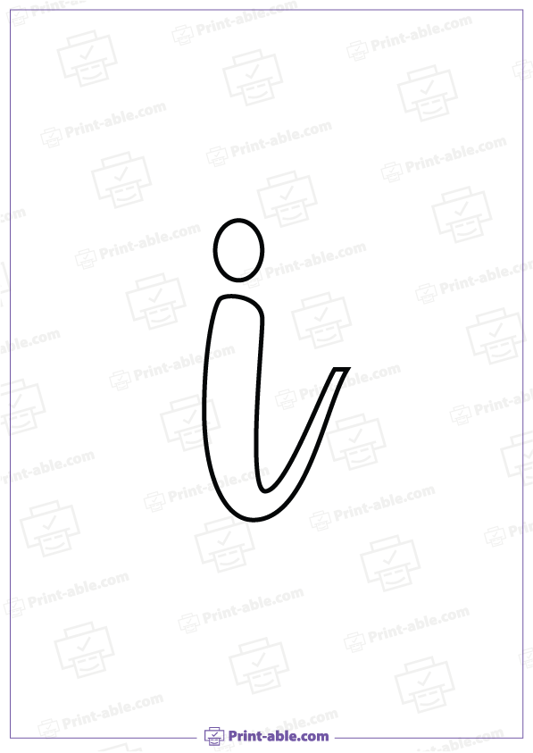 Bubble Letter I Printable