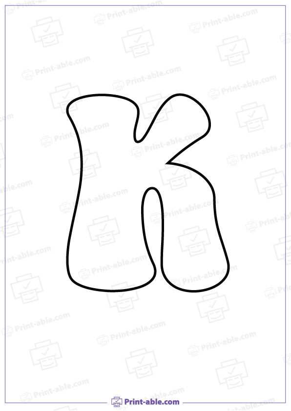 Bubble Letter K Printable