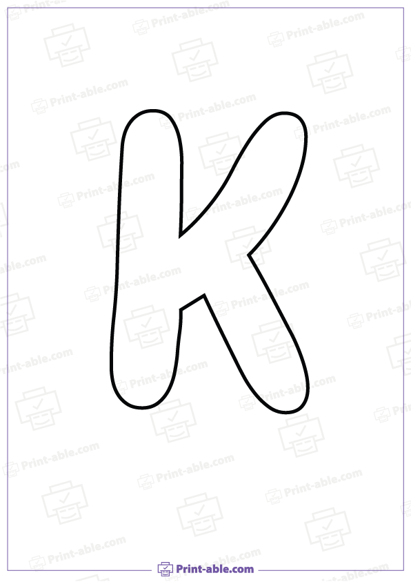 Bubble Letter K Printable