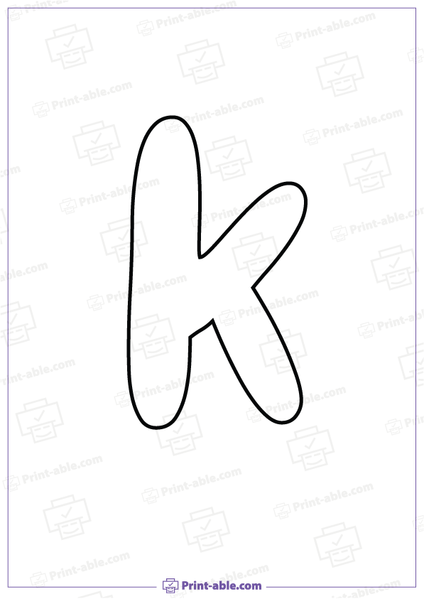 Bubble Letter K Printable