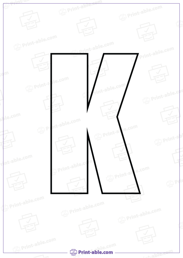 Bubble Letter K Printable