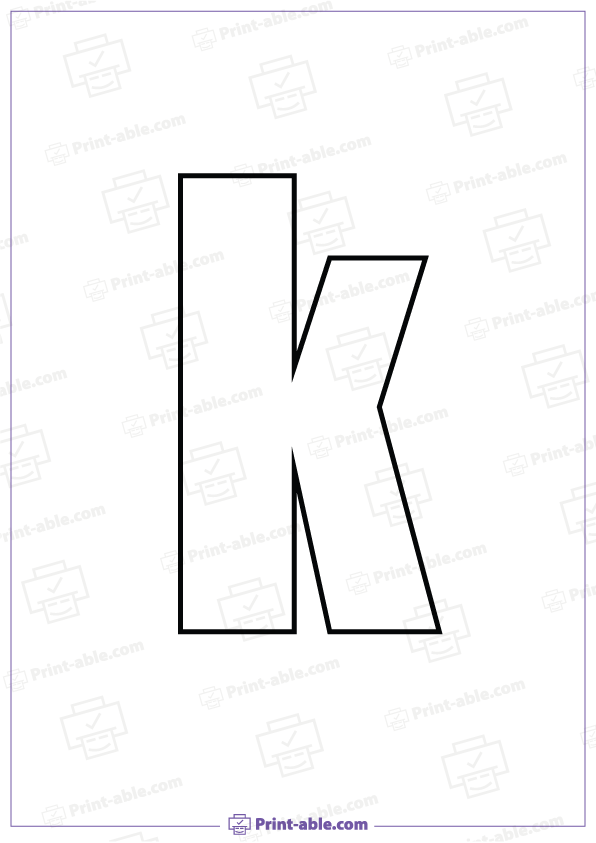 Bubble Letter K Printable