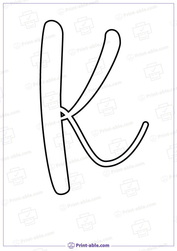 Bubble Letter K Printable