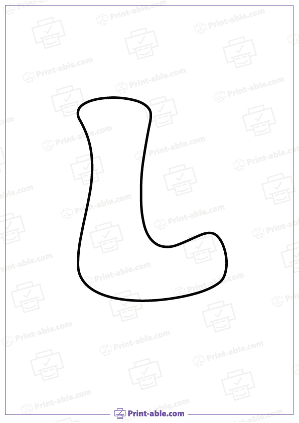 Bubble Letter L Printable