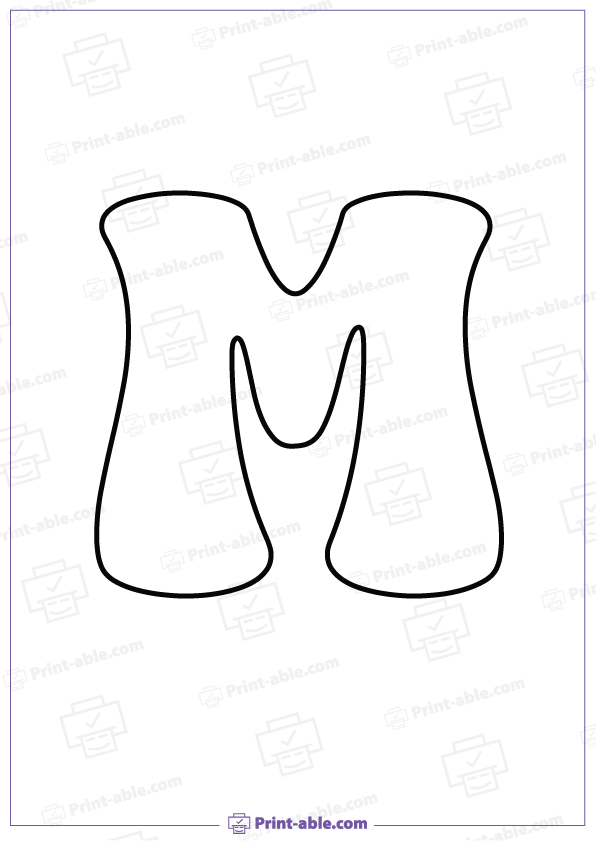 Bubble Letter M Printable