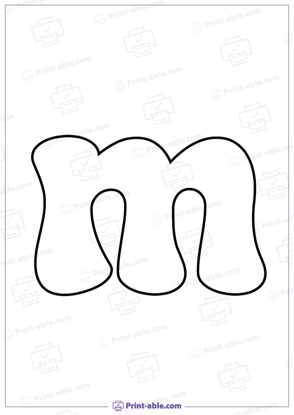 Bubble Letter M Printable