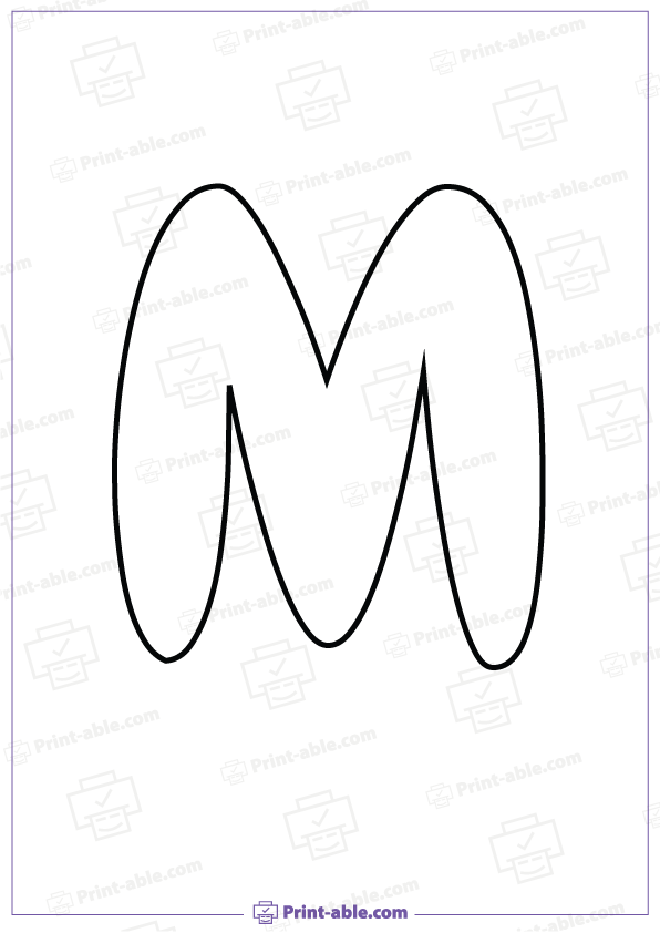 Bubble Letter M Printable