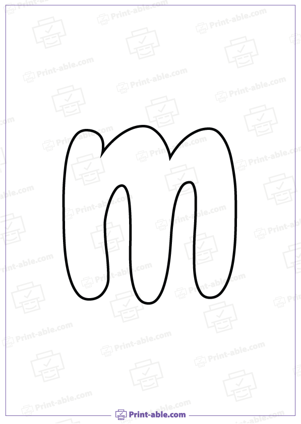 Bubble Letter M Printable