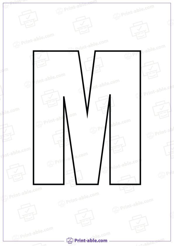 Bubble Letter M Printable