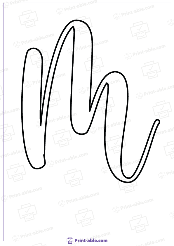 Bubble Letter M Printable