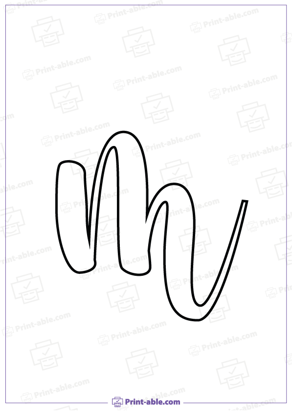 Bubble Letter M Printable