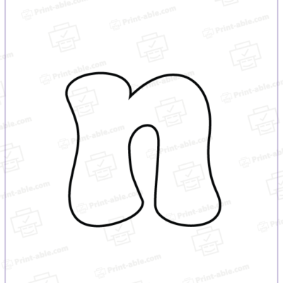 bubble letter N printable free download