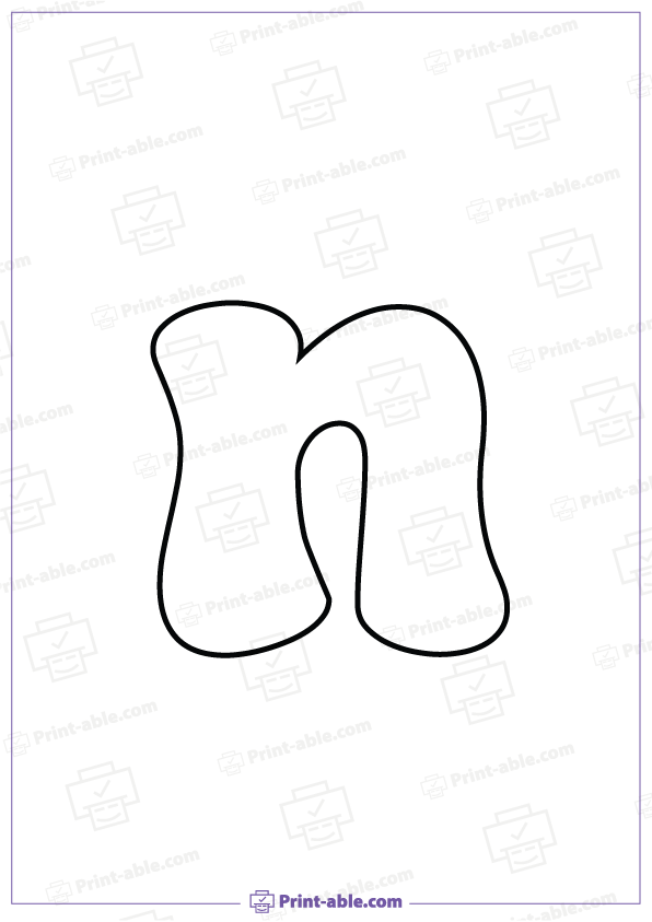 Bubble Letter N Printable