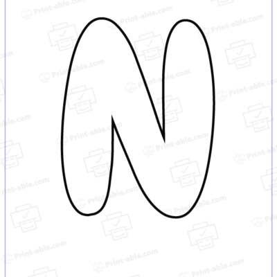 bubble letter N printable free download