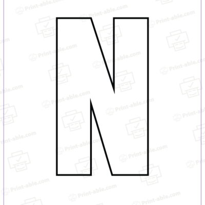 bubble letter N printable free download