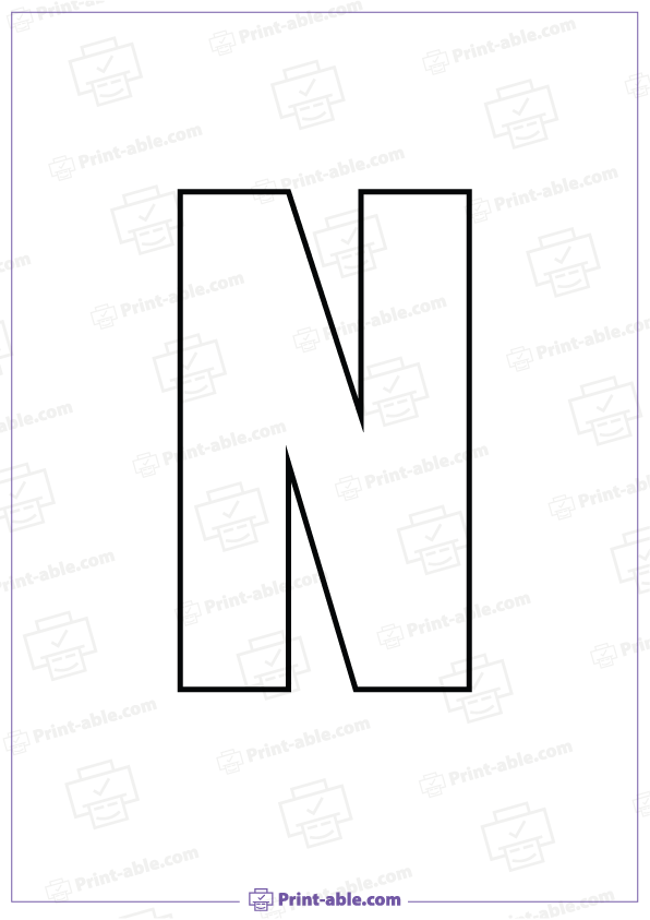 Bubble Letter N Printable