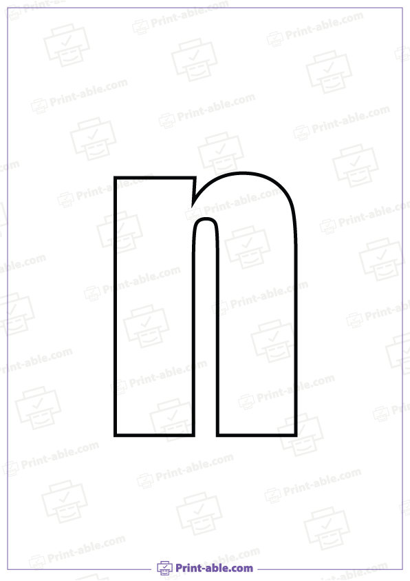Bubble Letter N Printable
