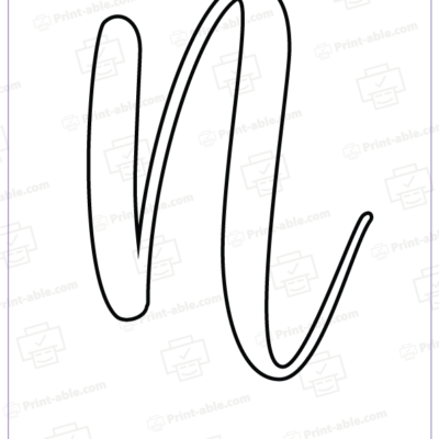 bubble letter N printable free download