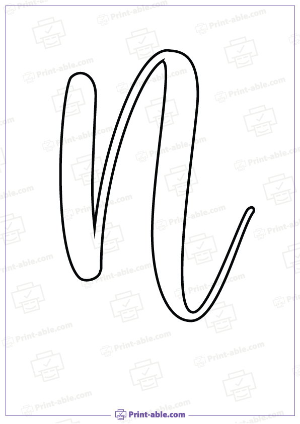 Bubble Letter N Printable