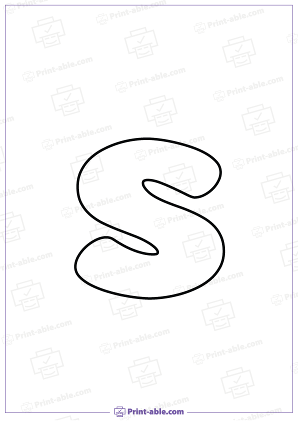 Bubble Letter S Printable Free Download