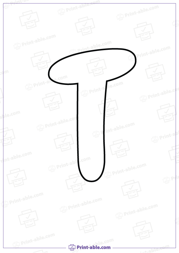 Bubble Letter T Printable Free Download