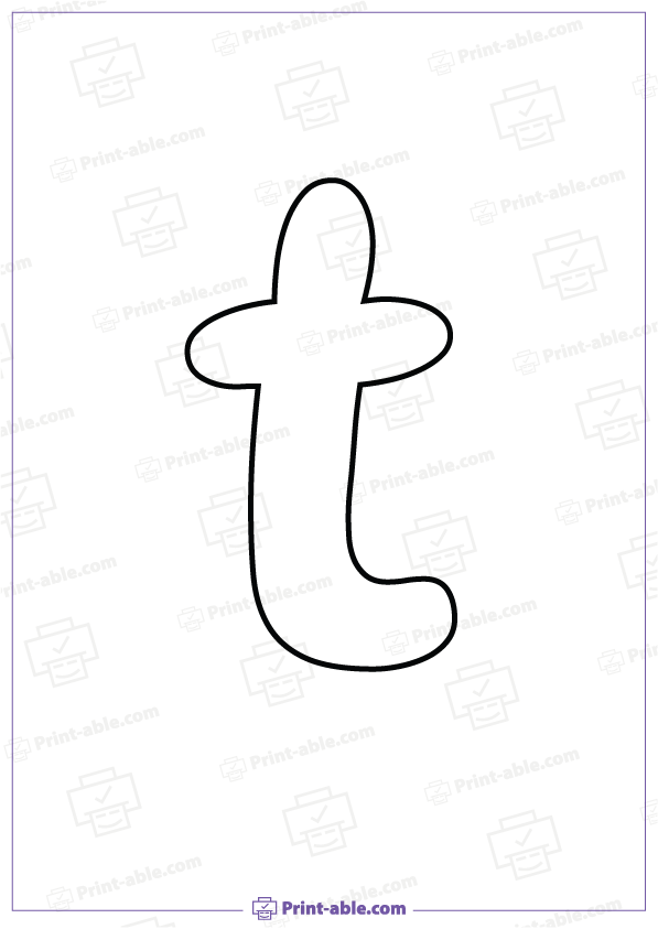 Bubble Letter T Printable Free Download