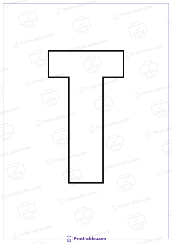 Bubble Letter T Printable Free Download