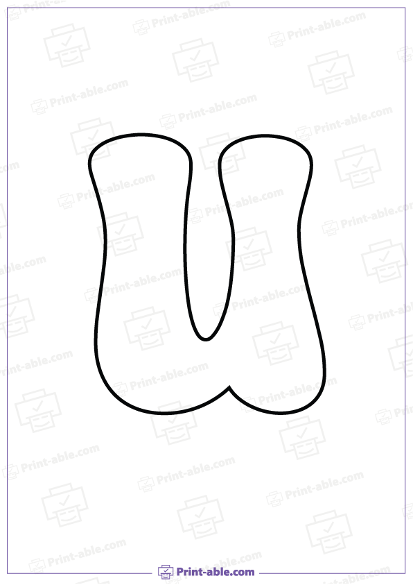 Bubble Letter U Printable Free Download