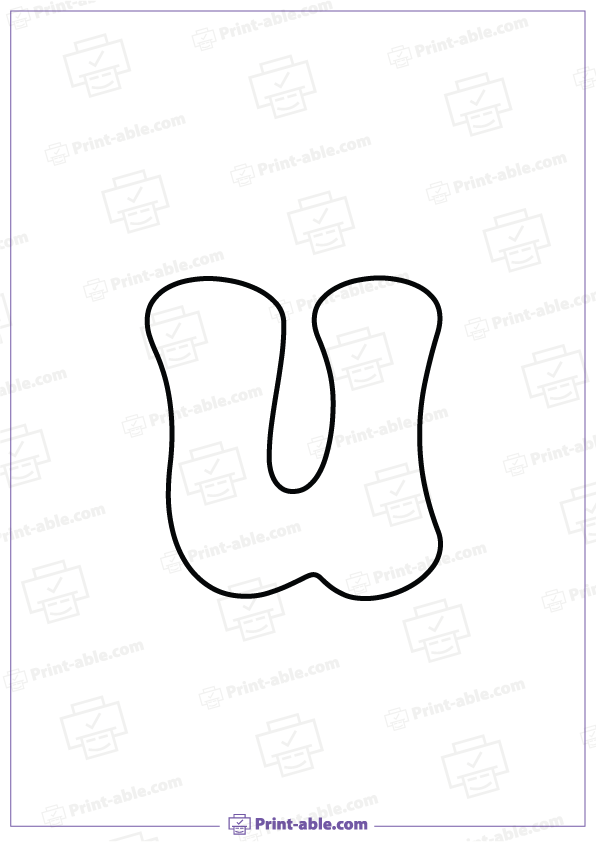 Bubble Letter U Printable Free Download