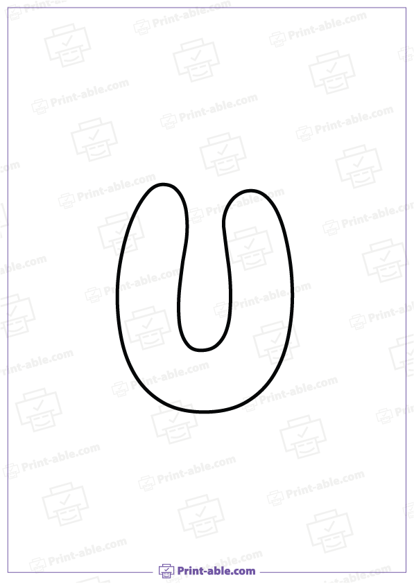 Bubble Letter U Printable Free Download