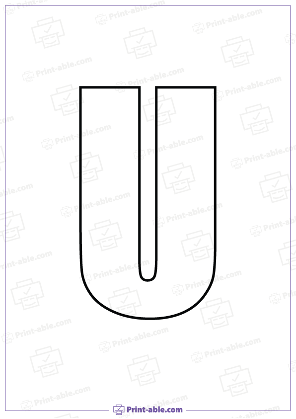 Bubble Letter U Printable Free Download