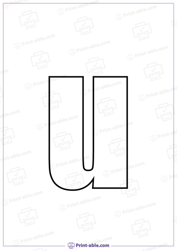 Bubble Letter U Printable Free Download