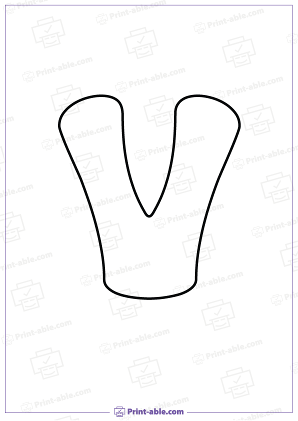 Bubble Letter V Printable Free Download