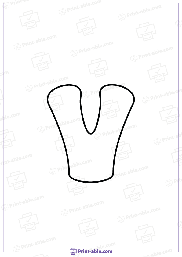 Bubble Letter V Printable Free Download