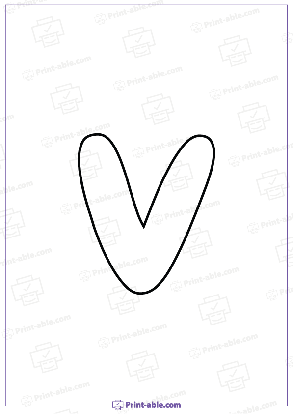 Bubble Letter V Printable Free Download