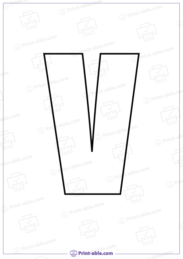 Bubble Letter V Printable Free Download